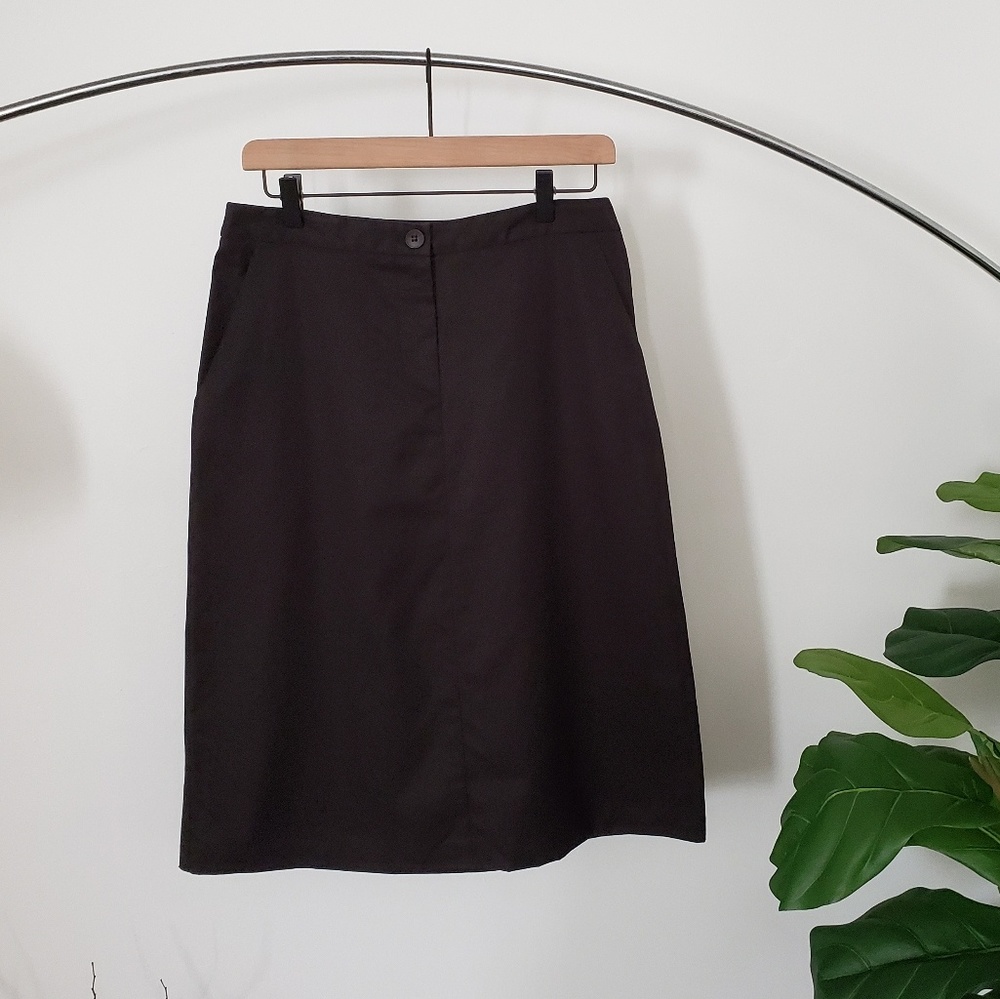 Trina Turk Black Vintage Twill A-line Skirt